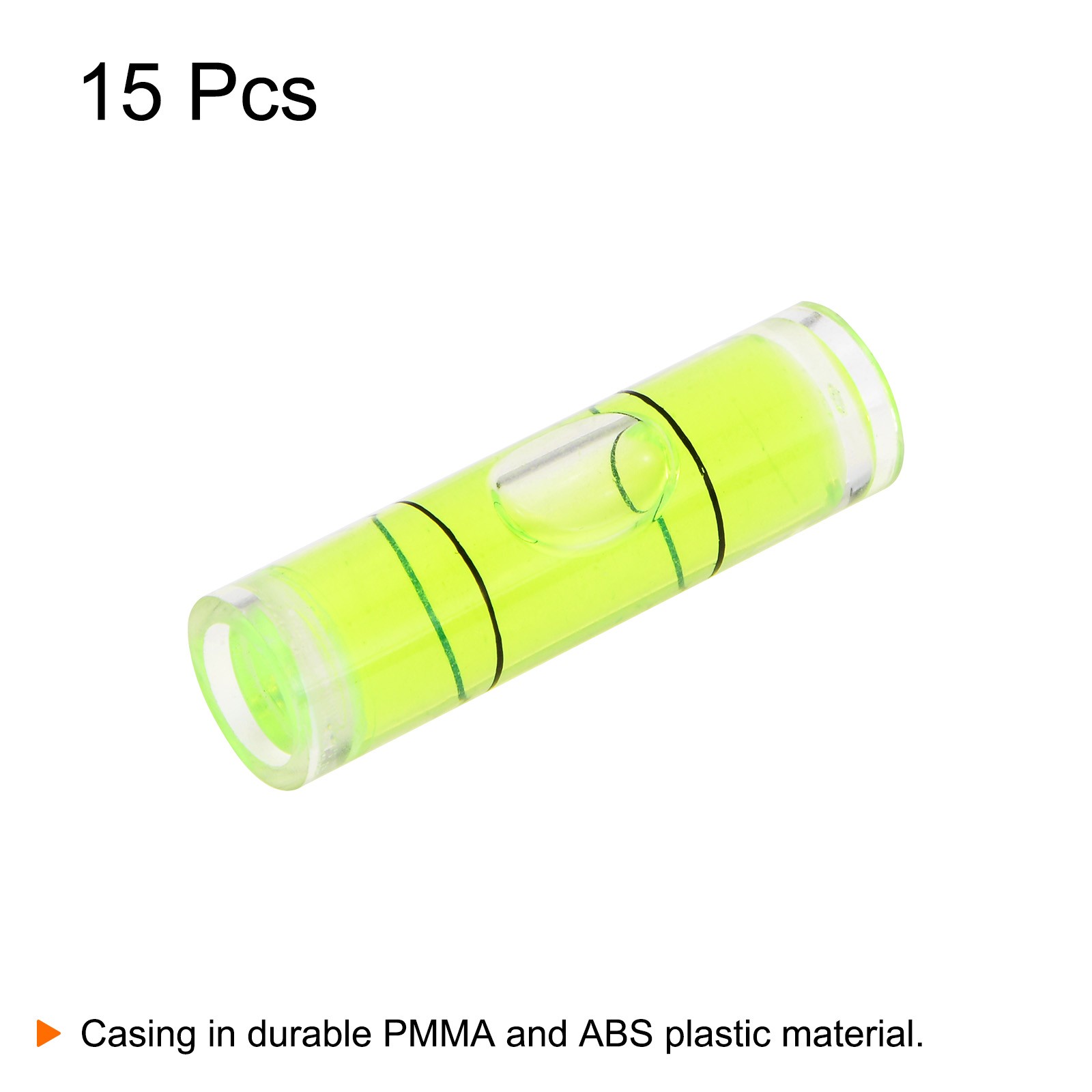 15pcs Small Cylindrical Bubble Level Vials 10x35mm Levels Measuring Tools