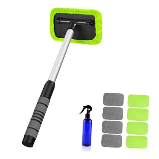 XINDELL Windshield Cleaning Tool for Car – Extendable Handle Window 17in Green