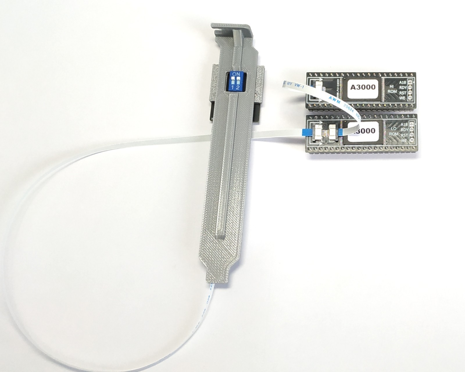 Amiga 3000  kickstart switcher (multirom) + four Kickstart ROM  + back panel