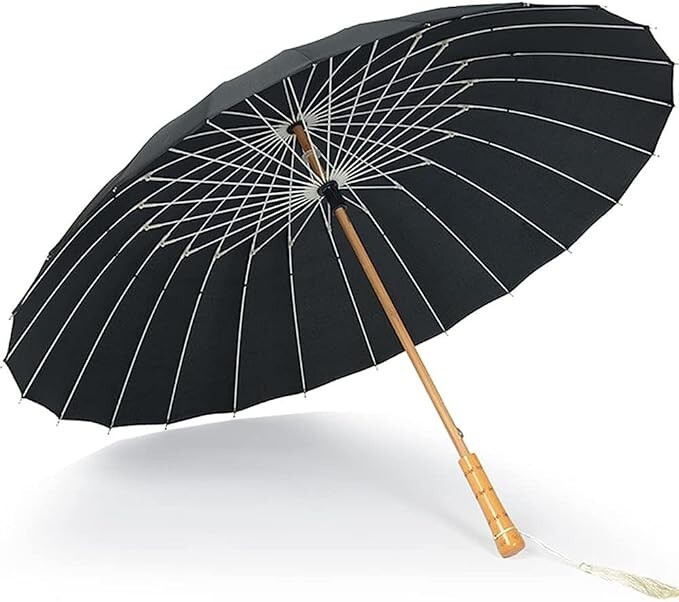 Japanese Wagasa Umbrella Waterproof D39.3" x L30.3" Black New