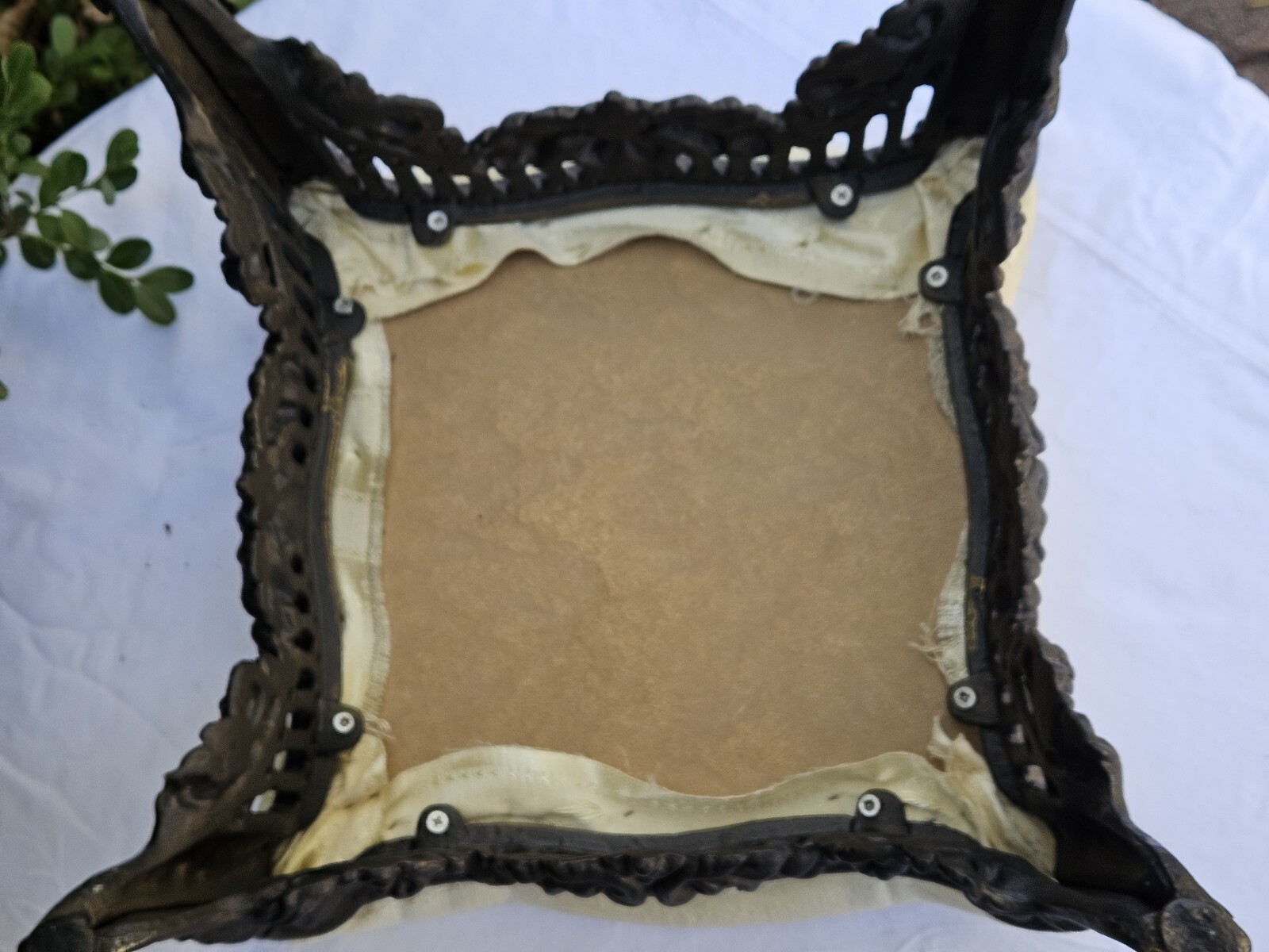 Victorian Style Cast Iron Footstool 14X14"