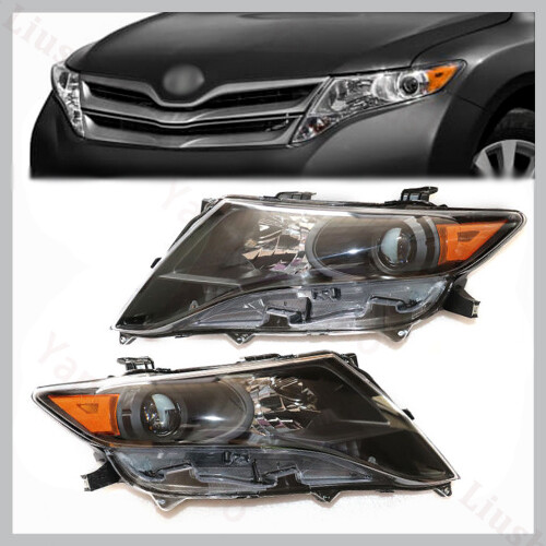 For 2009-2016 Toyota Venza Halogen Headlights Left & Right Headlamps Clear Lens
