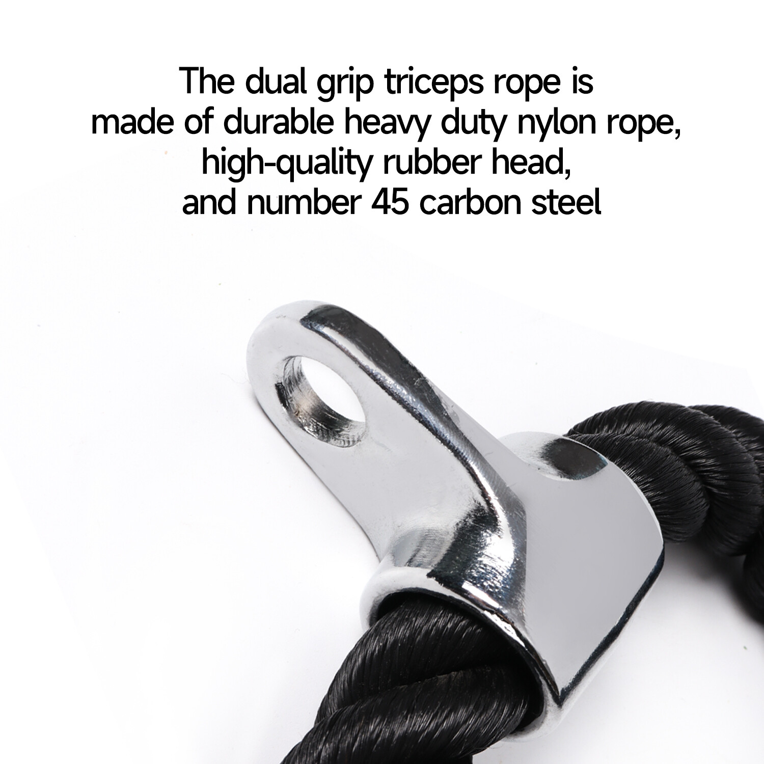 Single or Dual Grip Tricep Rope, Pull Down Cable Machine Attachment