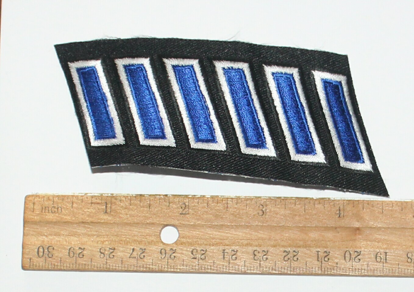 POLICE SHERIFF DEPT Hash Marks Blue/White on Black PD SD CA