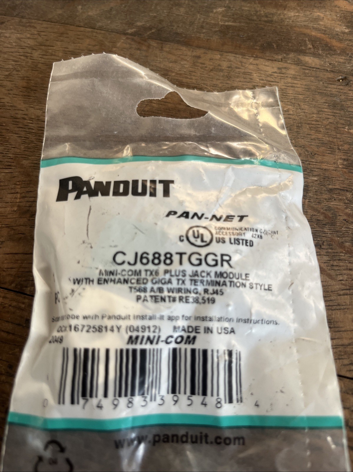 NOS PANDUIT CJ688TGGR Mini-com TX6 Plus Jack Module