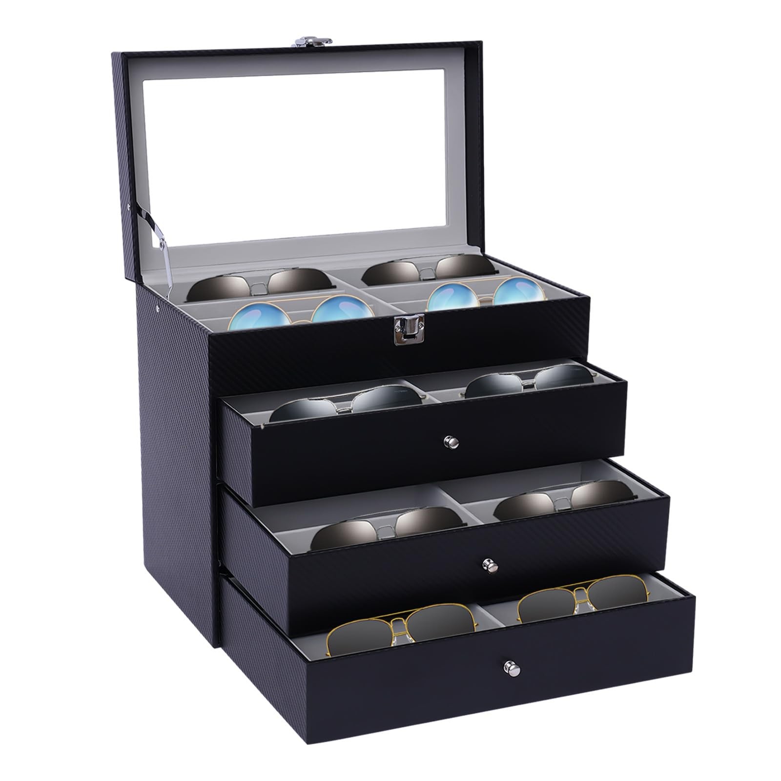 24 Slots Glasses Storage Display Case Organizer Box For Sunglasses Eyeglass Gift