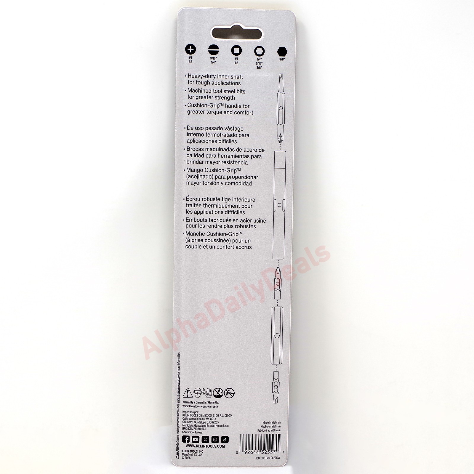 NEW Klein Tools 32557 Heavy Duty Multi-Bit Screwdriver Nut Driver 10-in-1