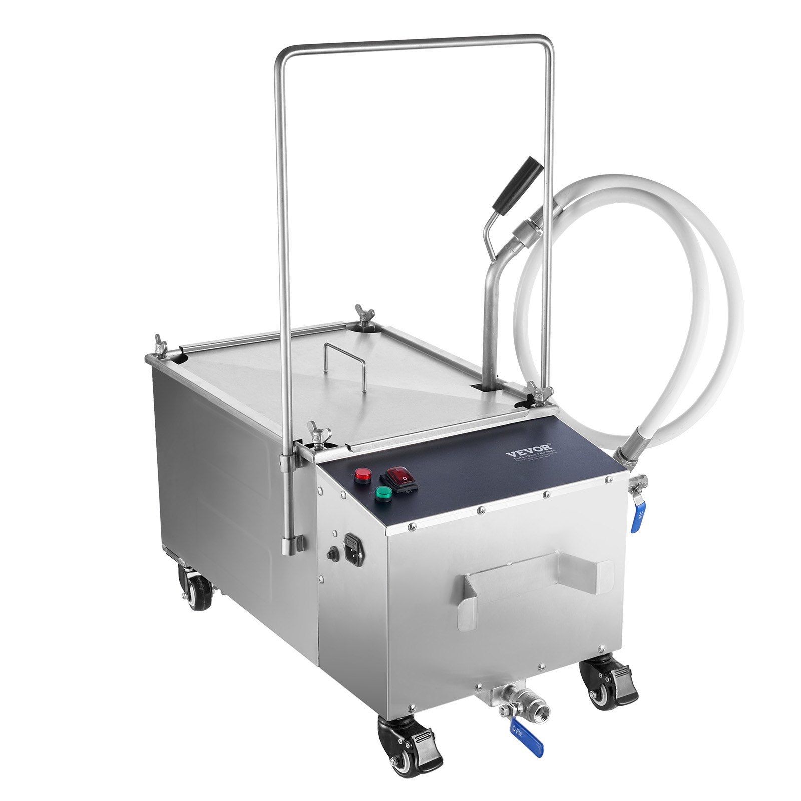 38L Oil Capacity 10L/min Filtration Swivel Wheels & Oil Hose for Mobile Use