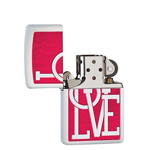 Zippo Typographic Love White Matte 29085