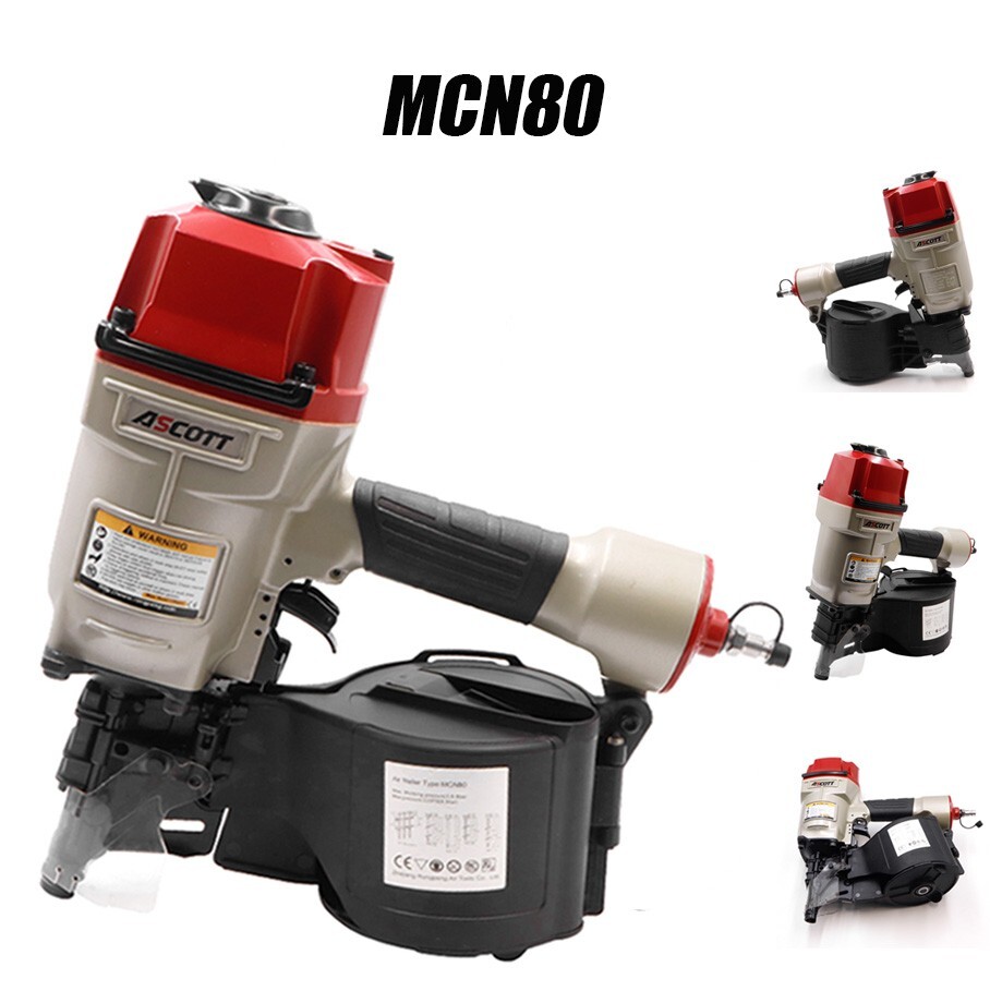 Coil Nailer MCN80 2" to 3-1/5" Nail Length 15 Degree Pallet Pneumatic Nail Gun