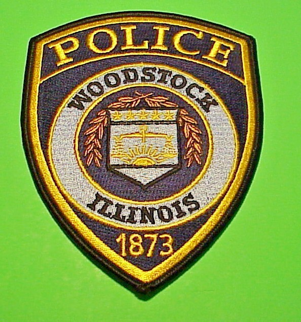 WOODSTOCK  ILLINOIS  1873  IL  5 1/4"  POLICE PATCH   FREE SHIPPING!!!