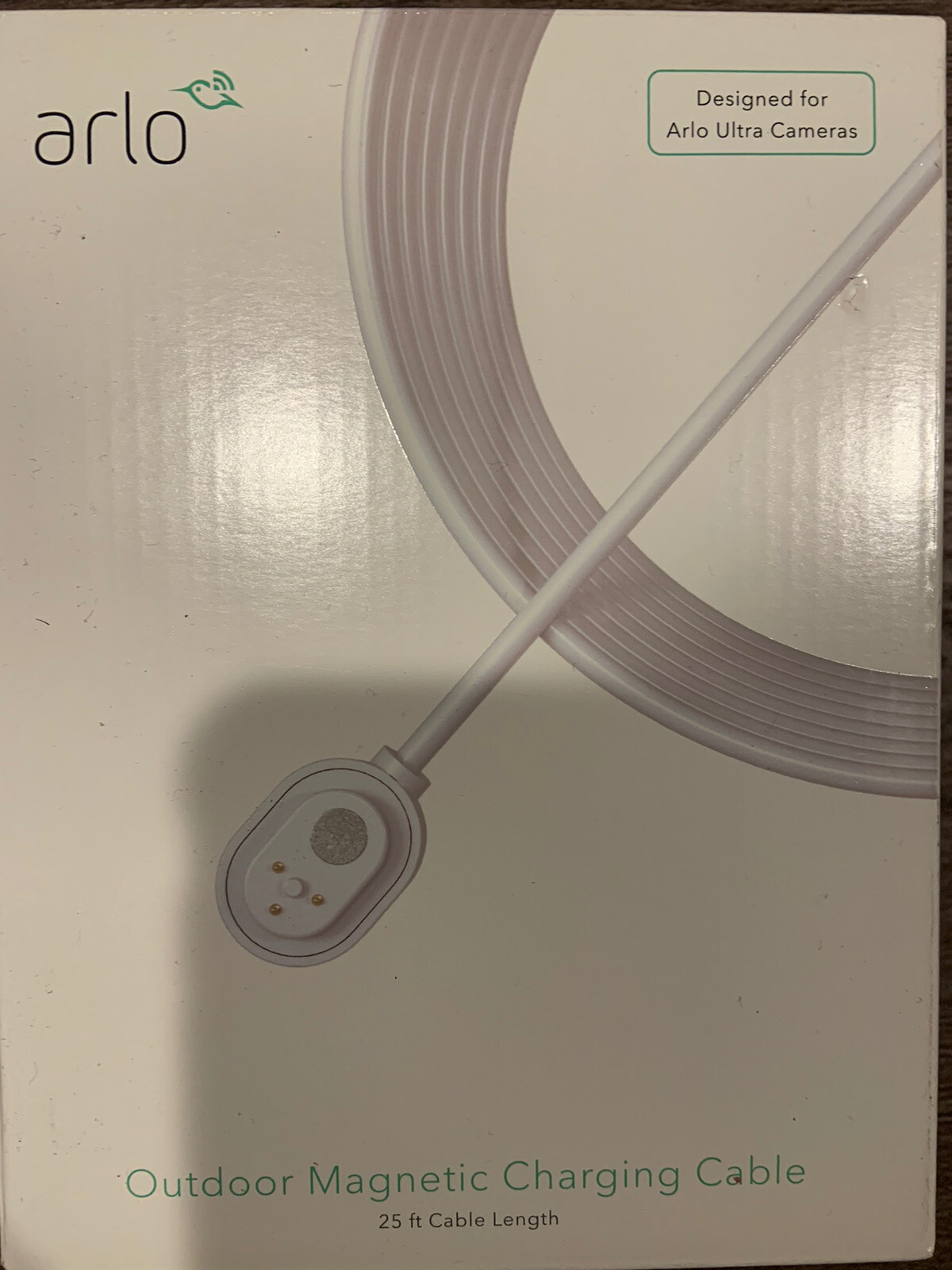Arlo Magnetic Charging Cable White Extension Cable