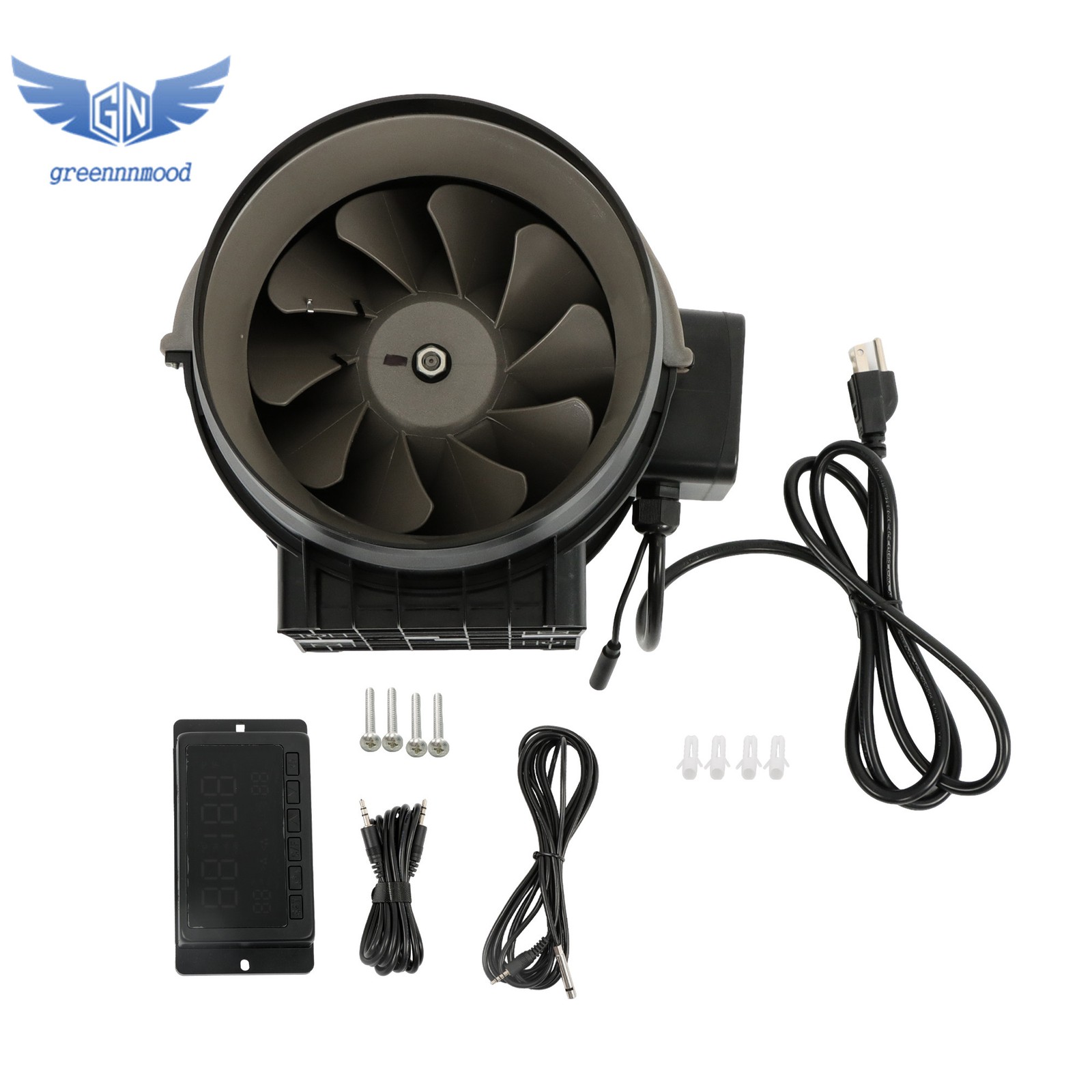 Inline Duct Fan, 8-Inch 807 CFM with Temperature Humidity Controller EC-Motor