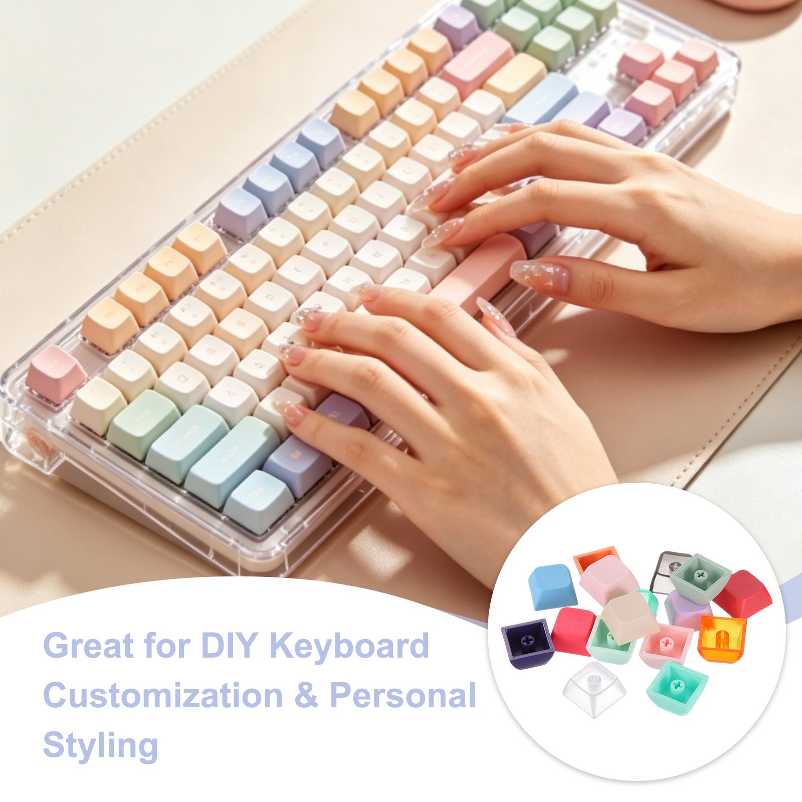 20Pcs XDA Profile Keycap Set PBT Mechanical Numeric Keypads, Red