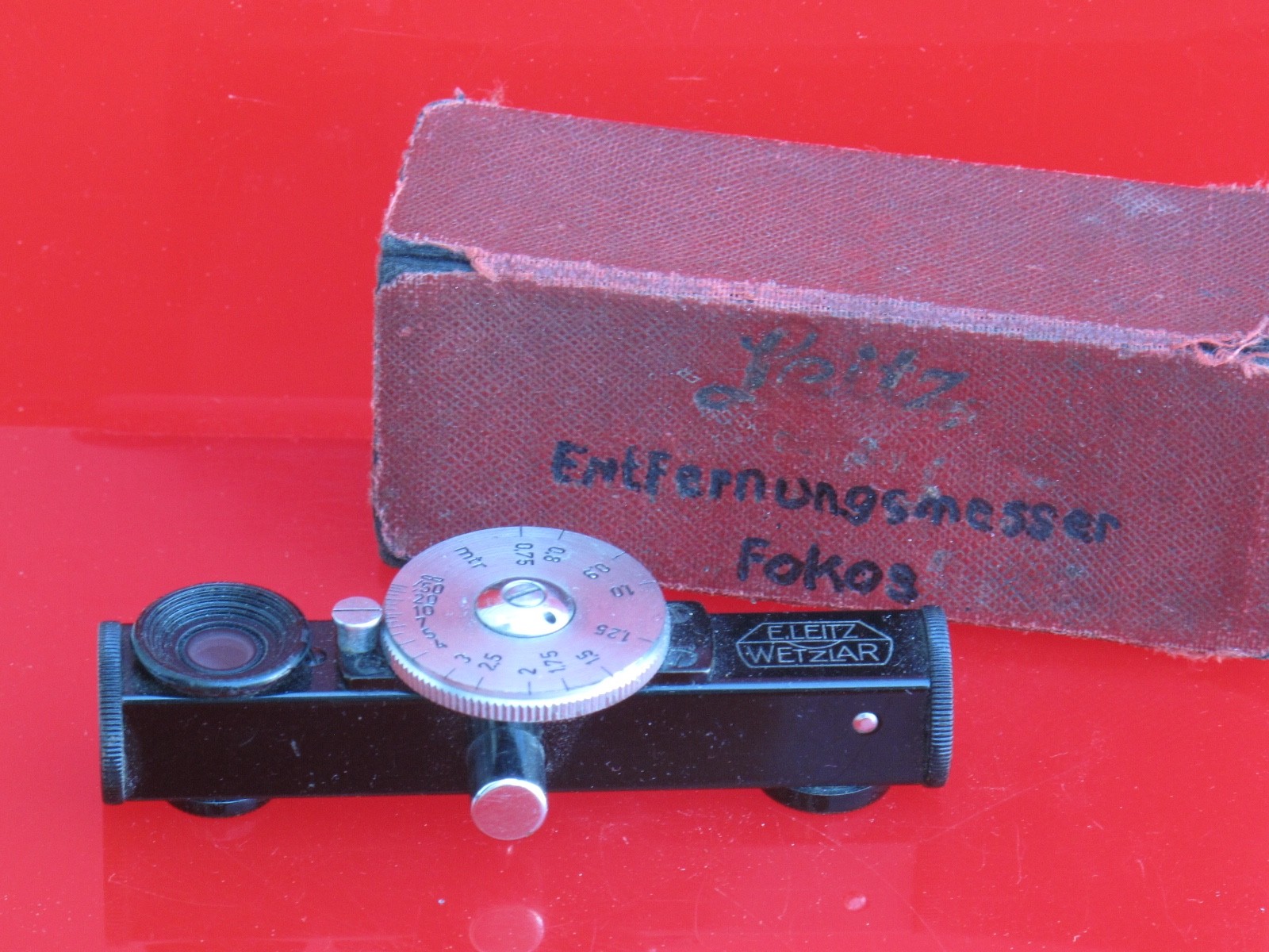Leica short base FOKOS in black & chrome finish in BOX, meter,  US SELLER "LQQK"