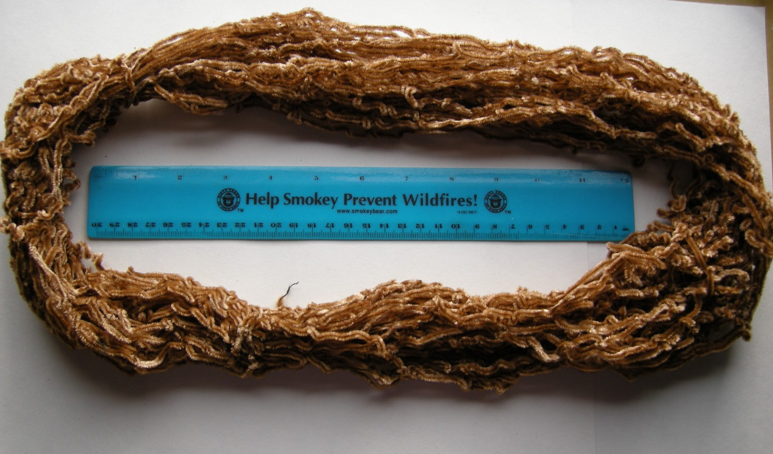TAN RAYON CHENILLE - MEDIUM - SIZE 2 -72 YARD SKEIN - DANVILLE - U.S.A.