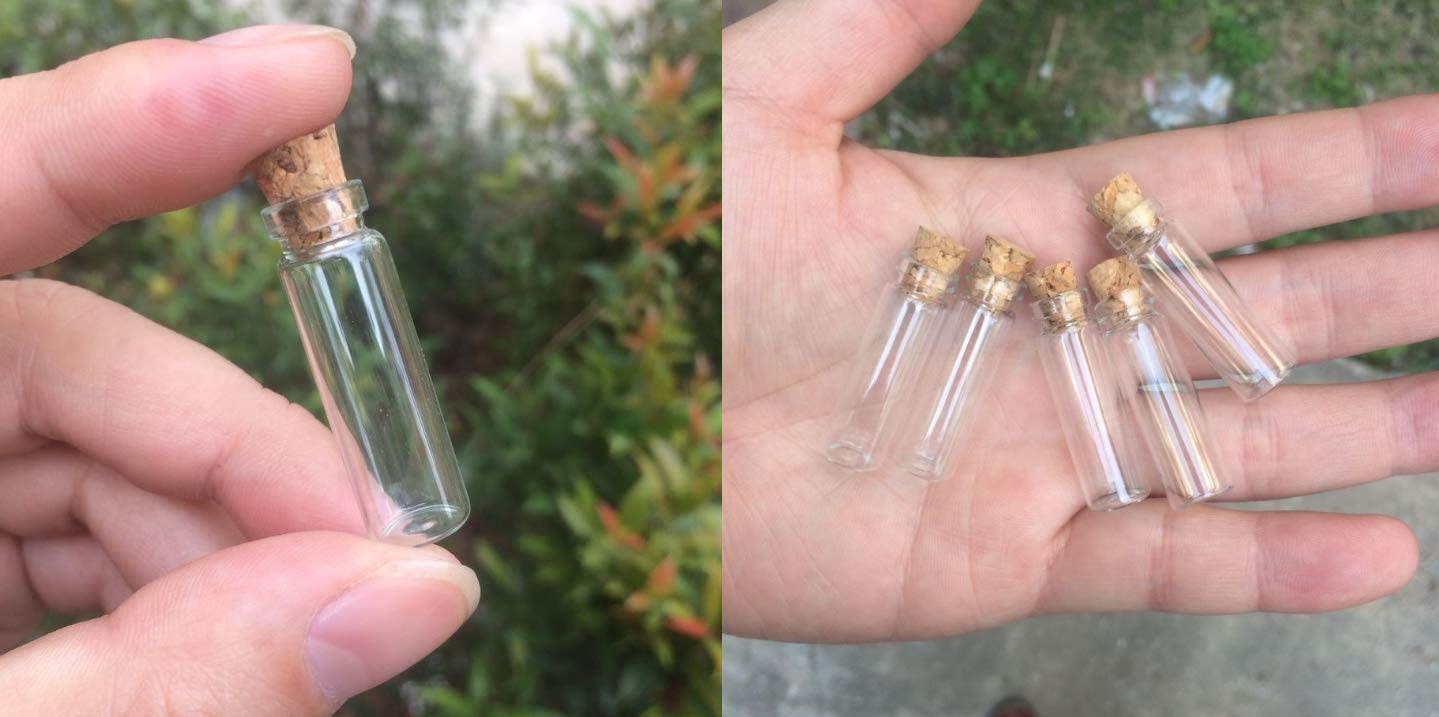 com 60 Pcs 2ml Mini Vials Clear Glass Bottles Jars Tall Tiny Jars with Corks Sto