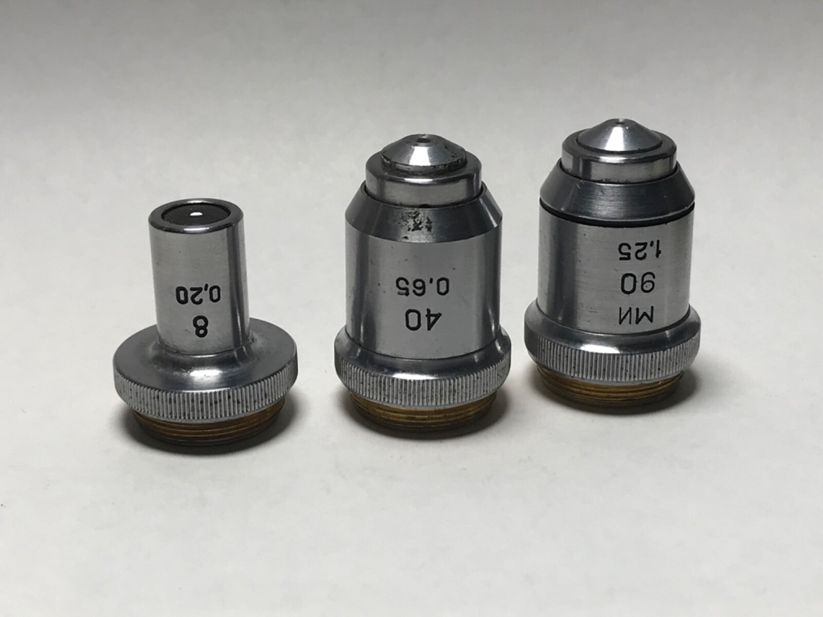 for Microscope 3 Lens LOMO 8x0,20, 40x0,65, 90x1,25 USSR LENS