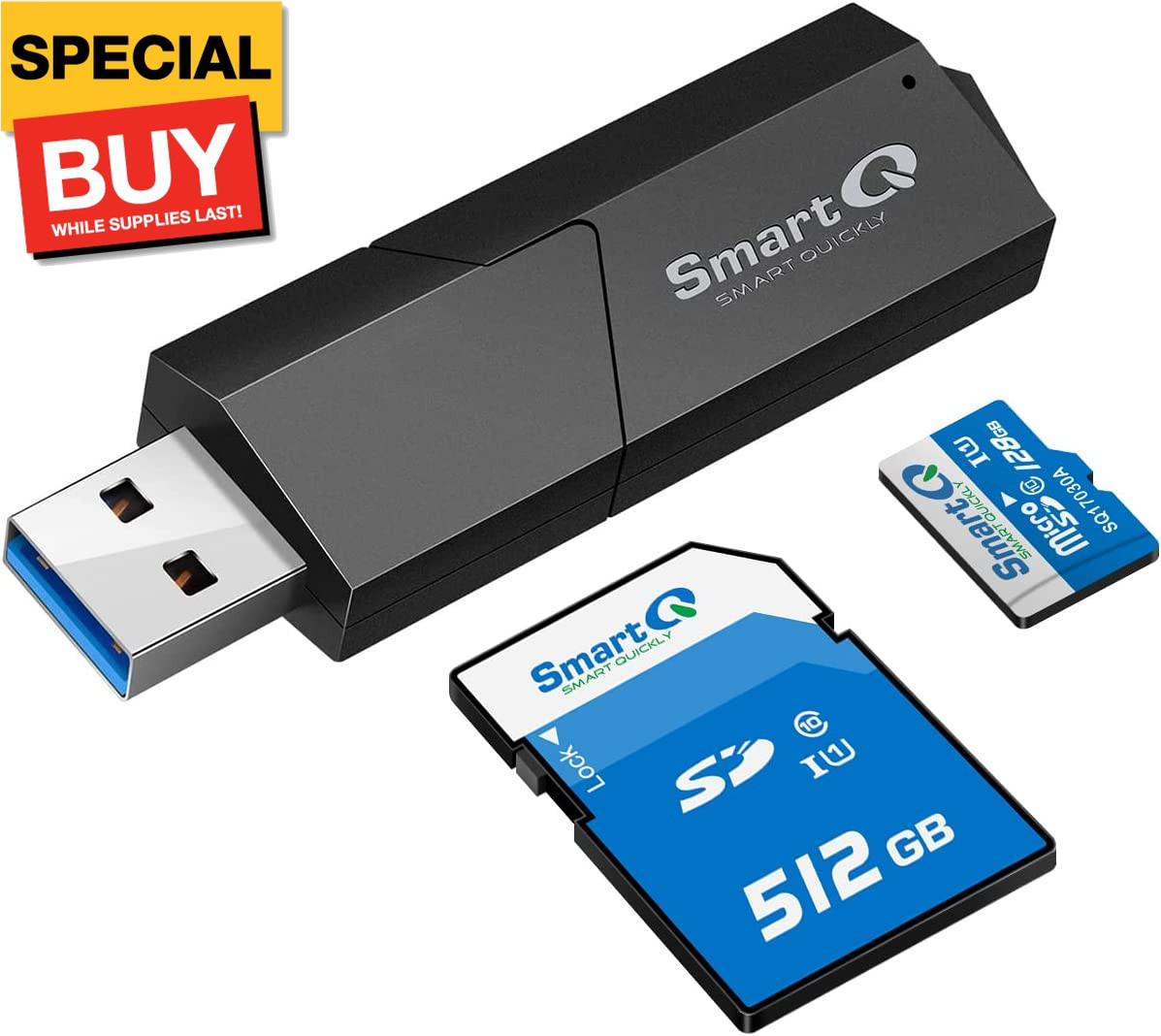 C307 USB 3.0 Portable Card Reader for SD, SDHC, SDXC, Microsd, Microsdhc, Micros