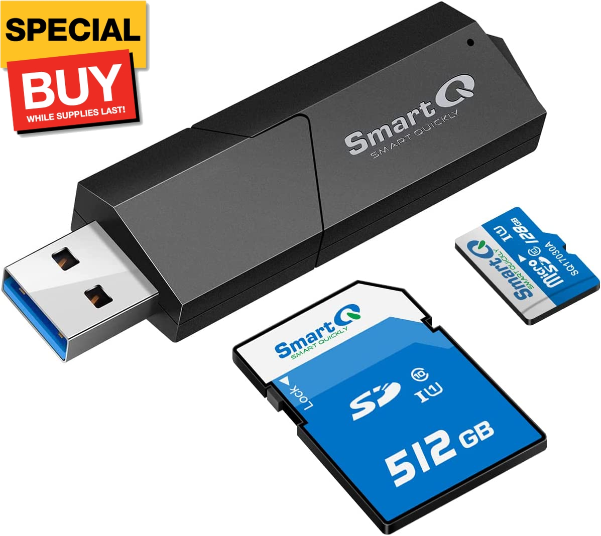 C307 USB 3.0 Portable Card Reader for SD, SDHC, SDXC, Microsd, Microsdhc, Micros