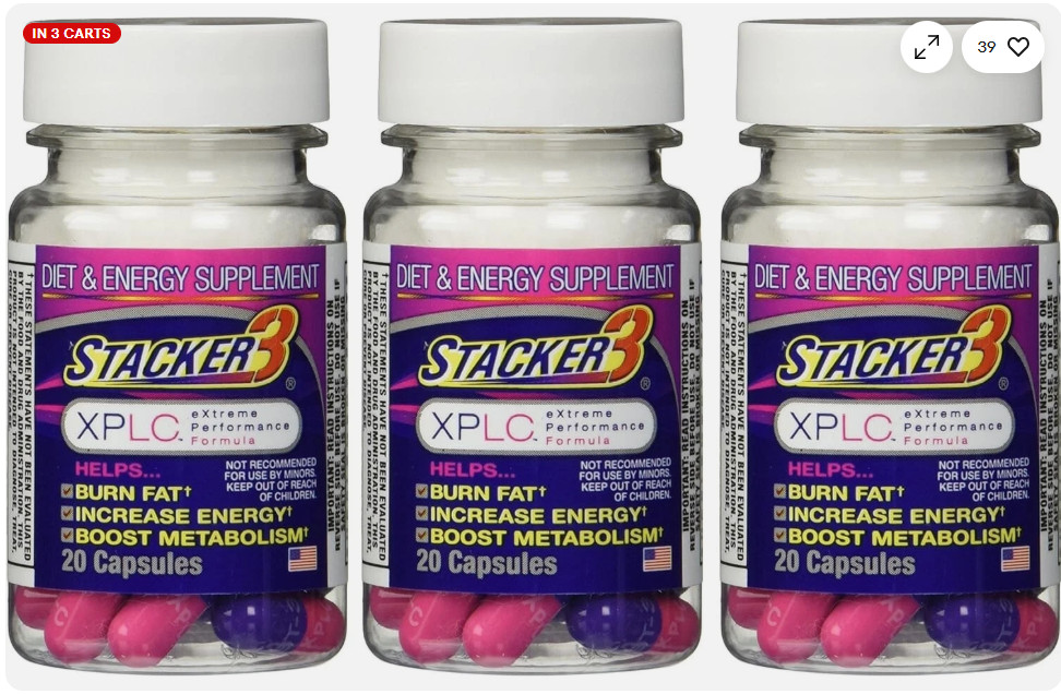 3-pk Stacker 3 XPLC Herbal Dietary Supplement - 20 Capsule (3 Pack)