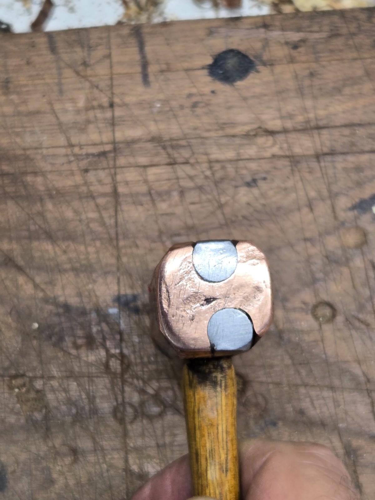 Copper Setting Hammer, American Beauty No. 2, Hickory Handle