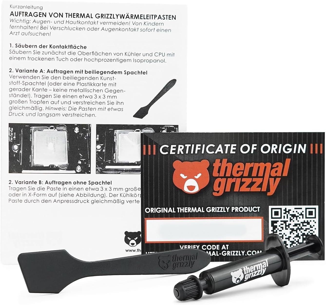 Thermal Grizzly Kryonaut CPU Thermal Paste - High Performance PC Thermal Paste K