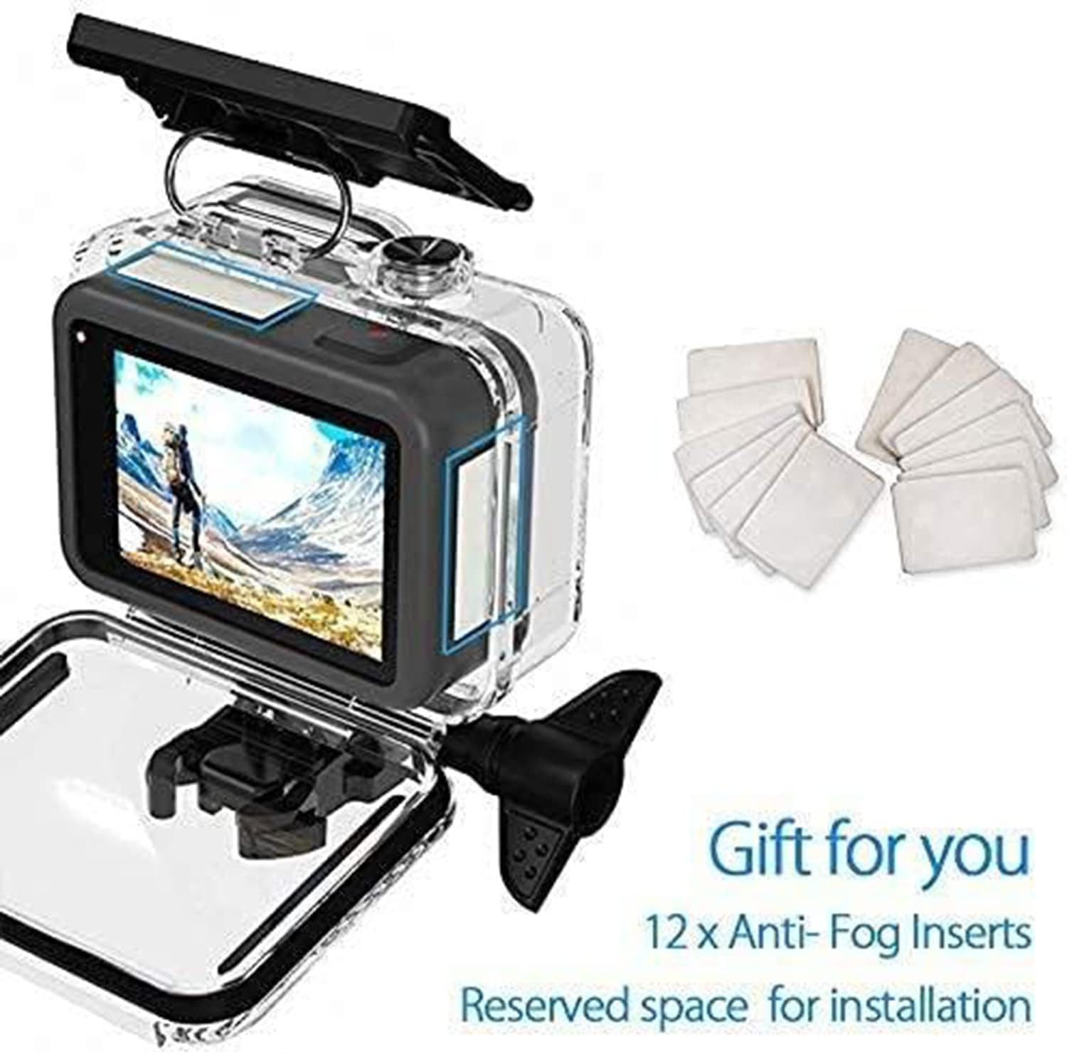 Underwater Waterproof Diving Housing for Go Pro Hero 13/12/11/10/9 Black,60M/196