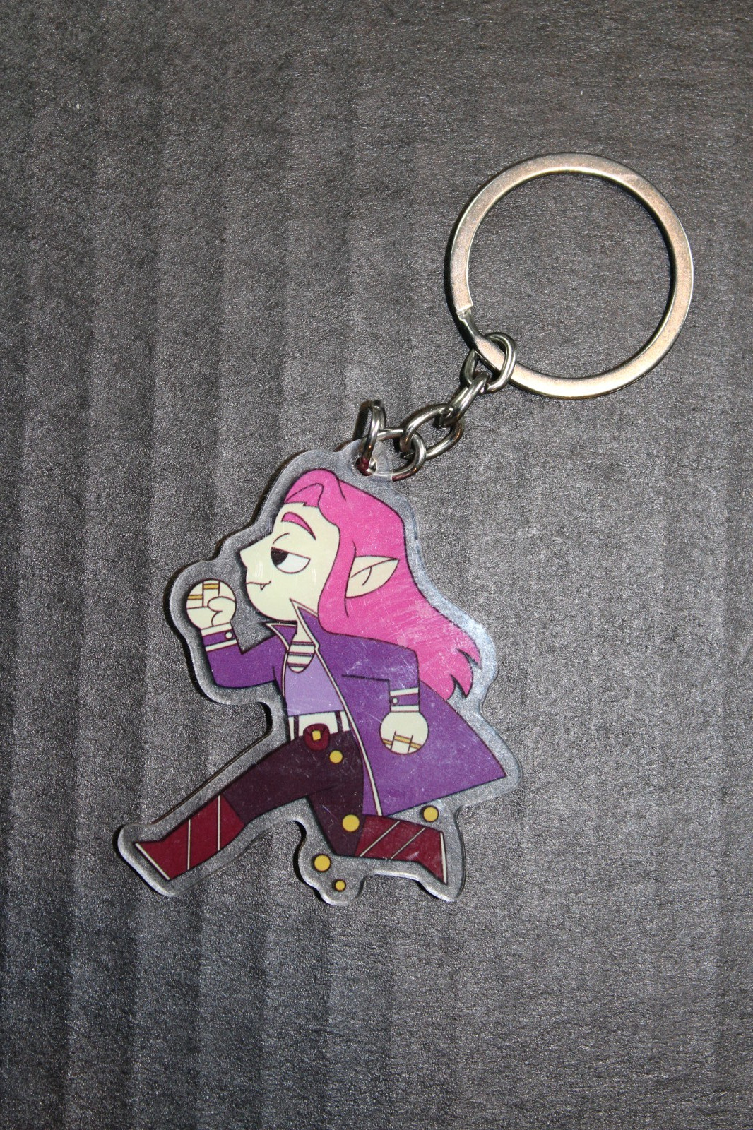 Acrylic anime elf cat animal custom key chain Ring Pink Purple