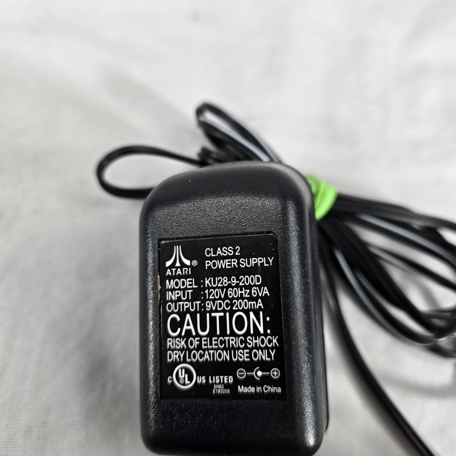 Atari Class 2 Power Supply Model KU28-9-200D 9V DC 200MA