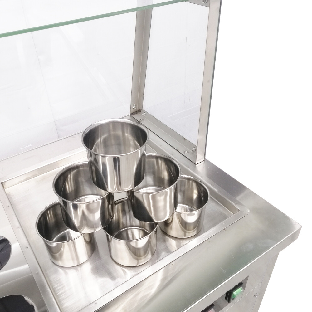 Commercial Rolled Ice Cream Machine, Ice Roll Machine Yogurt Cream Machine 110V