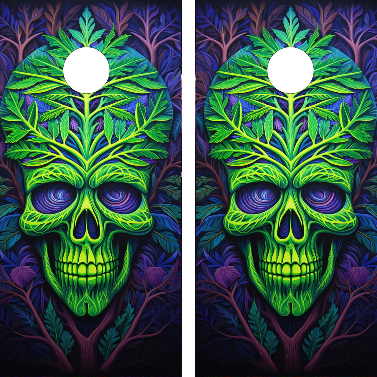 FADEPROOF Cornhole Board Wraps Laminated   /  Plant Skull