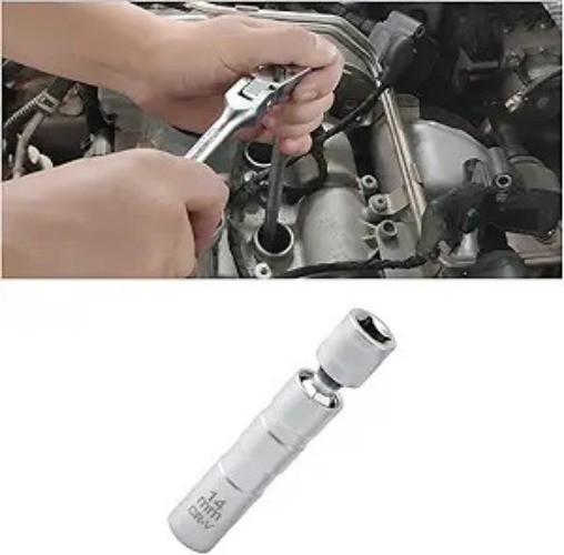 14mm Magnetic Swivel Spark Plug Socket, Thin Wall 3/8 Inch Drive 12 Size: 14mm