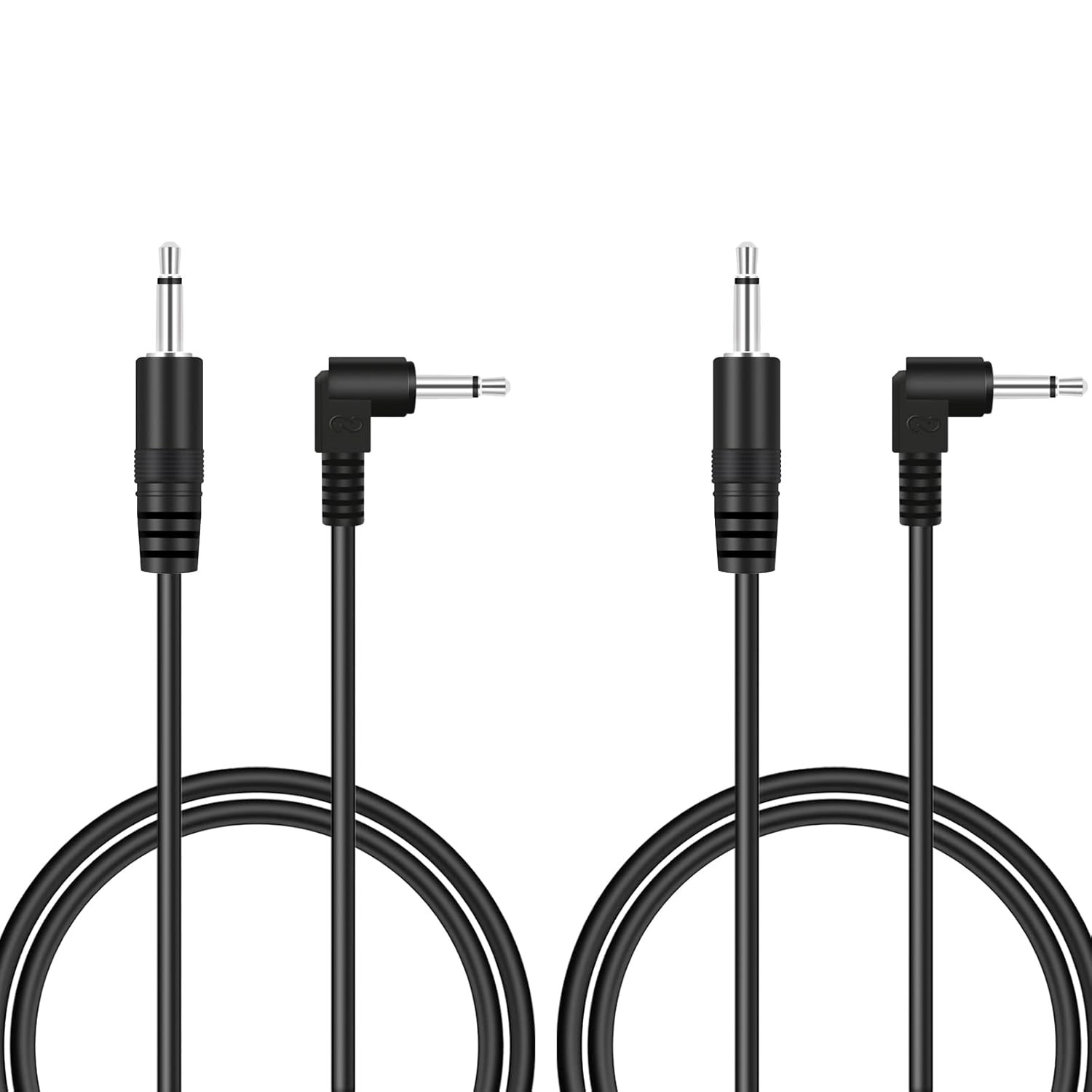 2 Pack 3ft 3.5mm 1/8" Male TS Mono Plug to 90 Degree Right Angle Male...