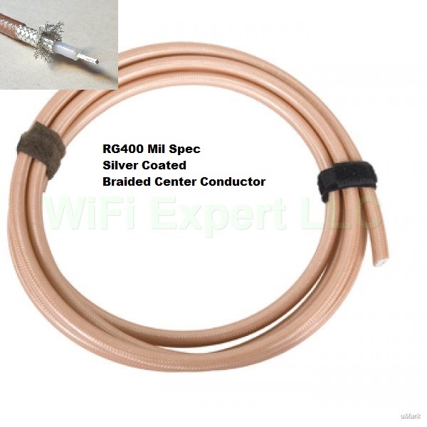 50 feet RG400 M17/128 MIL-DTL-17 RF Double Shield Coaxial cable USA
