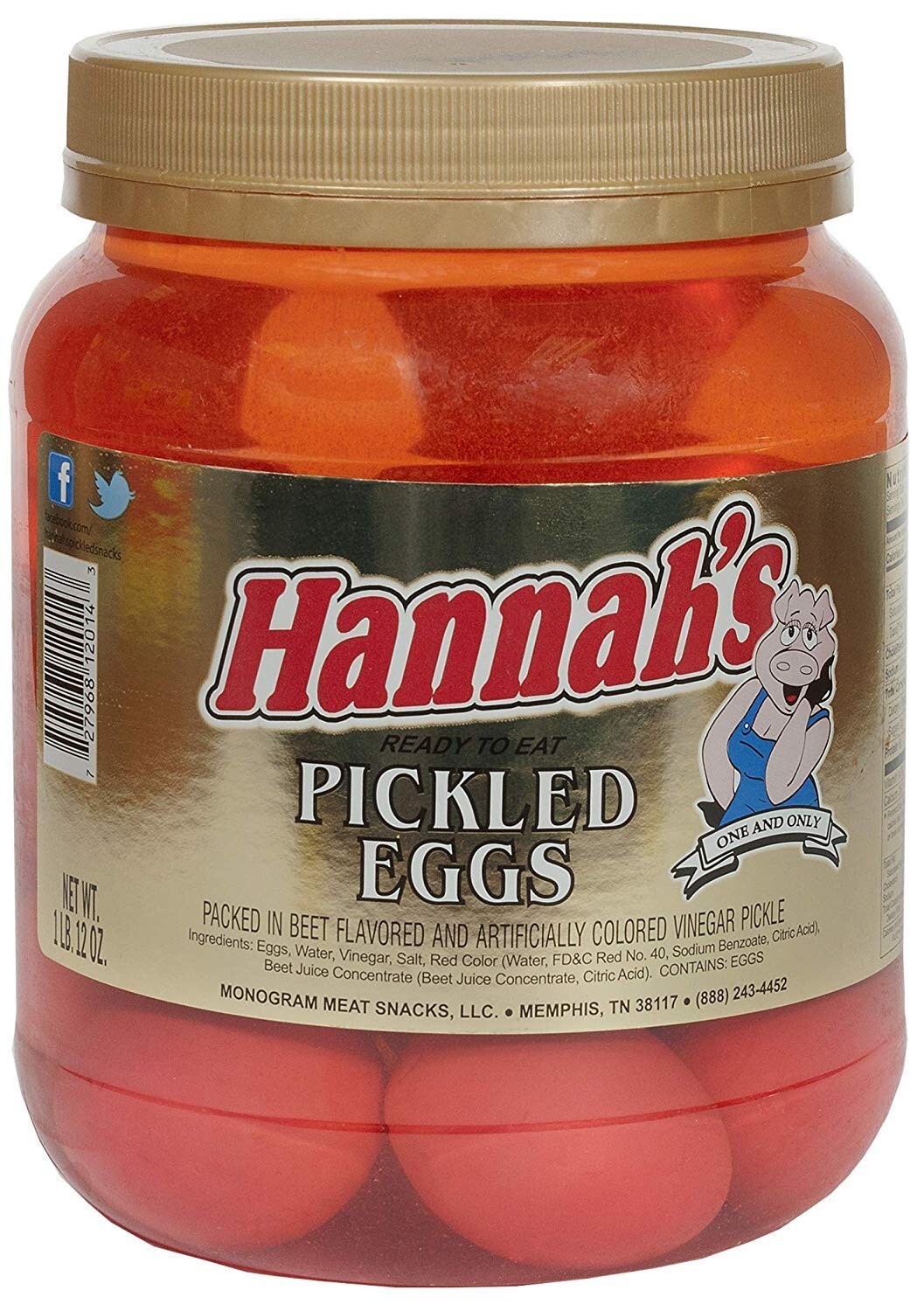 Hannah's Pickled Eggs 28oz Jar