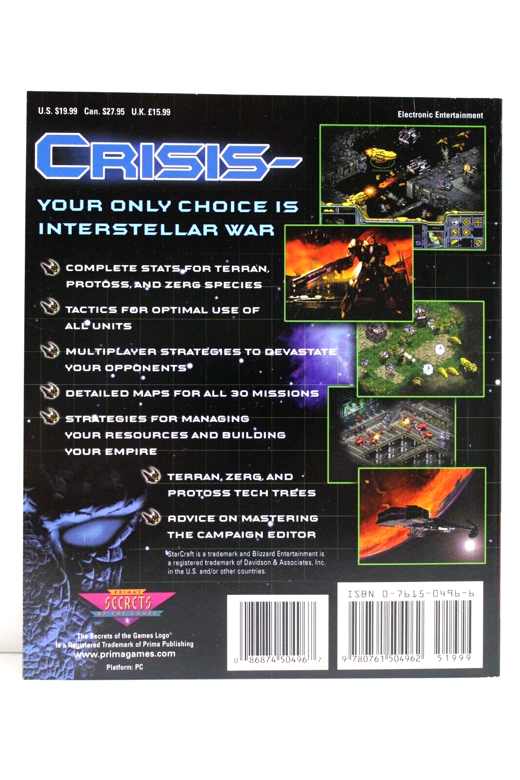 StarCraft; Prima's Official Strtegy Guide (Paperback, 1998)