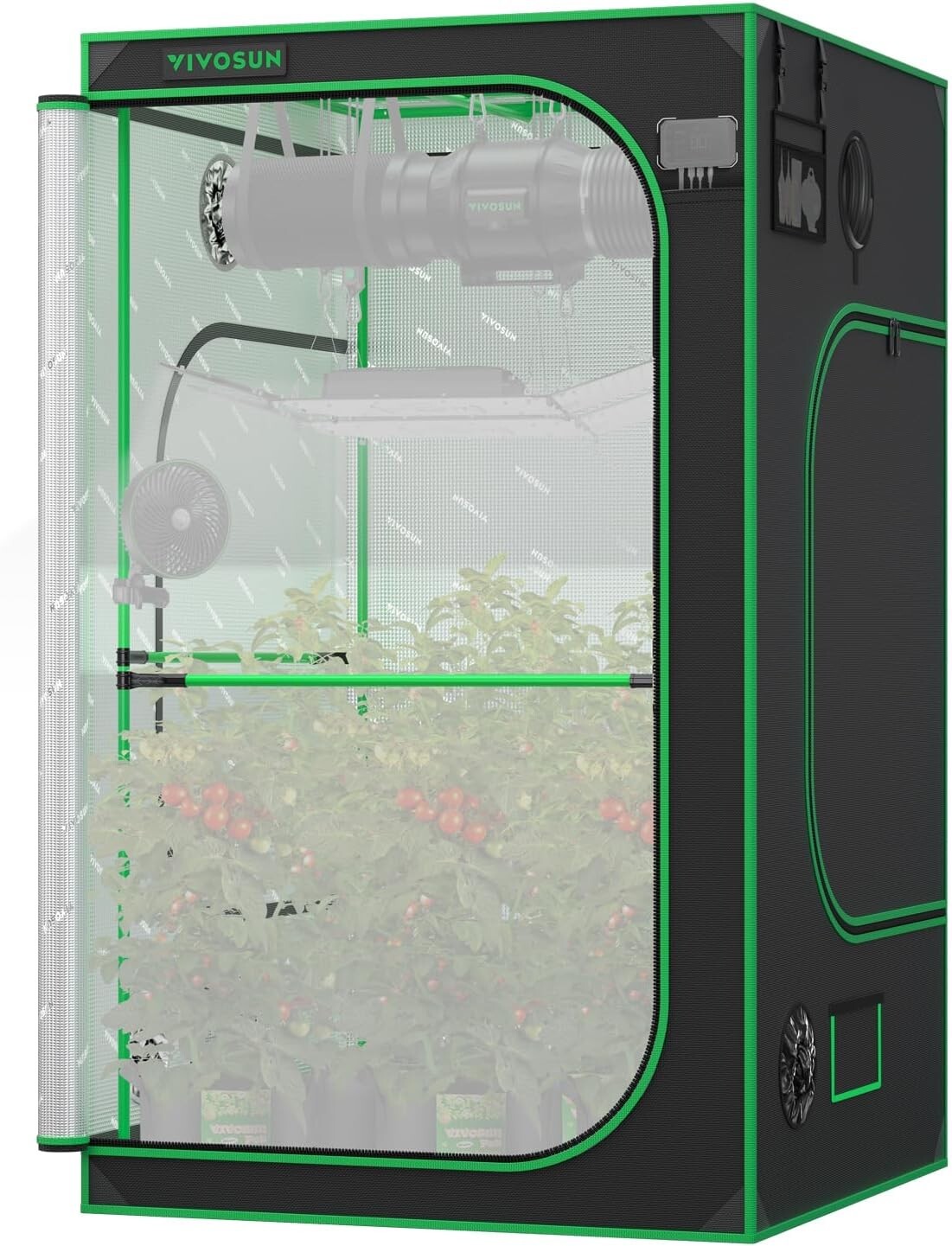 VIVOSUN P448 4x4 Grow Tent 48"x48"x80" High Reflective Mylar, 2000D 22mm Poles