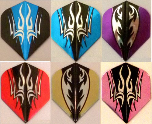 Amerithon Dart Flights- Assortment of 6 Tribal Tattoo Sets - Standard Shape