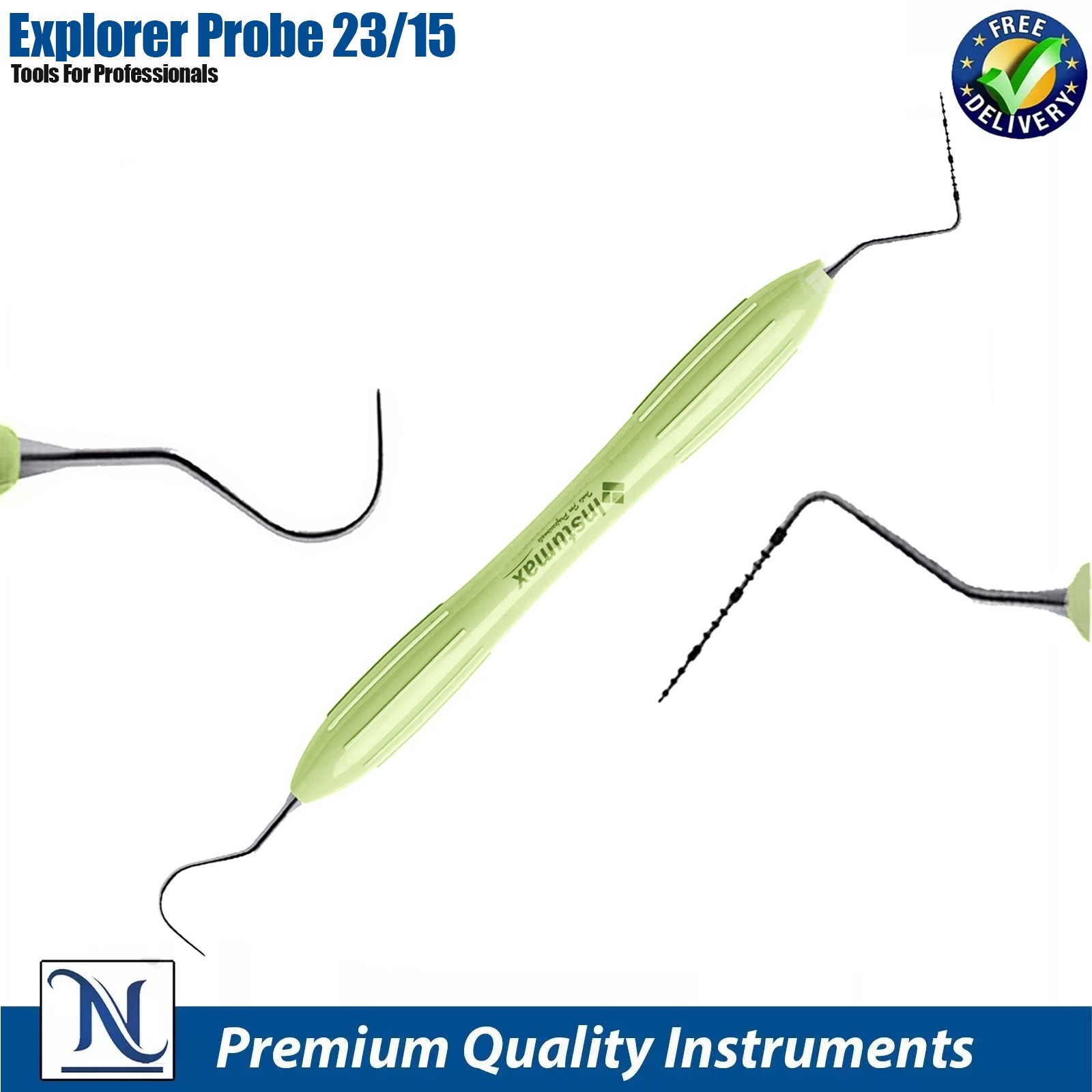 Dental Williams Explorer UNC 15/23 Color Coded Probe Double Ended Instruments