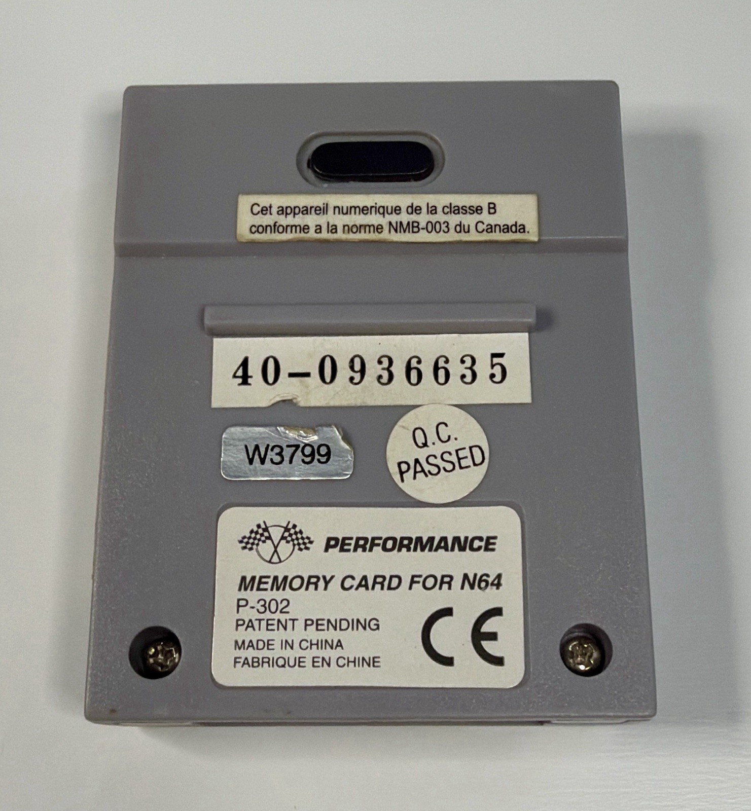 Memory Card Nintendo 64 N64 by Performance P-302 Tested & Working!