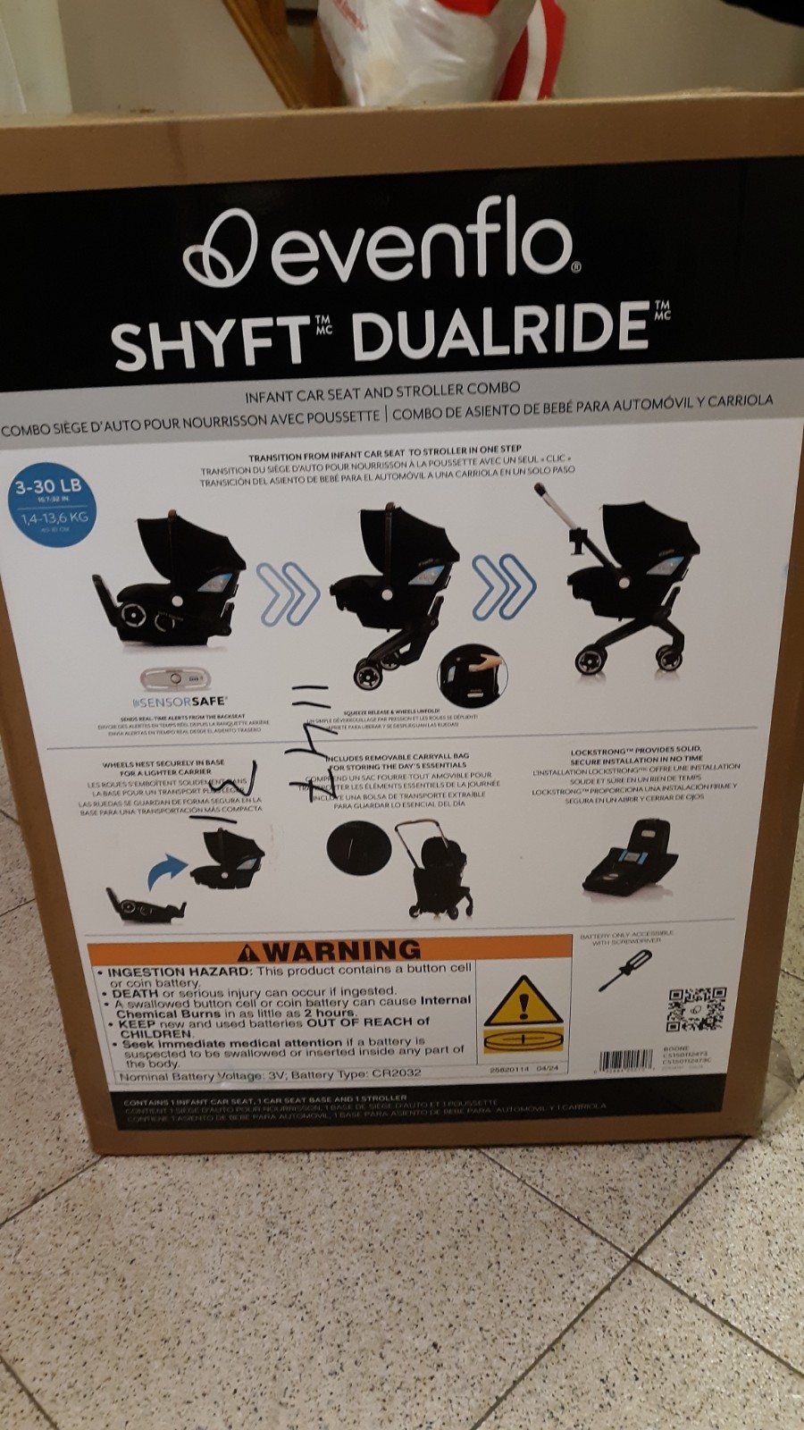 Evenflo Shyft DualRide  Infant Seat/ Stroller Combo With Base Vehicle Boone Gray