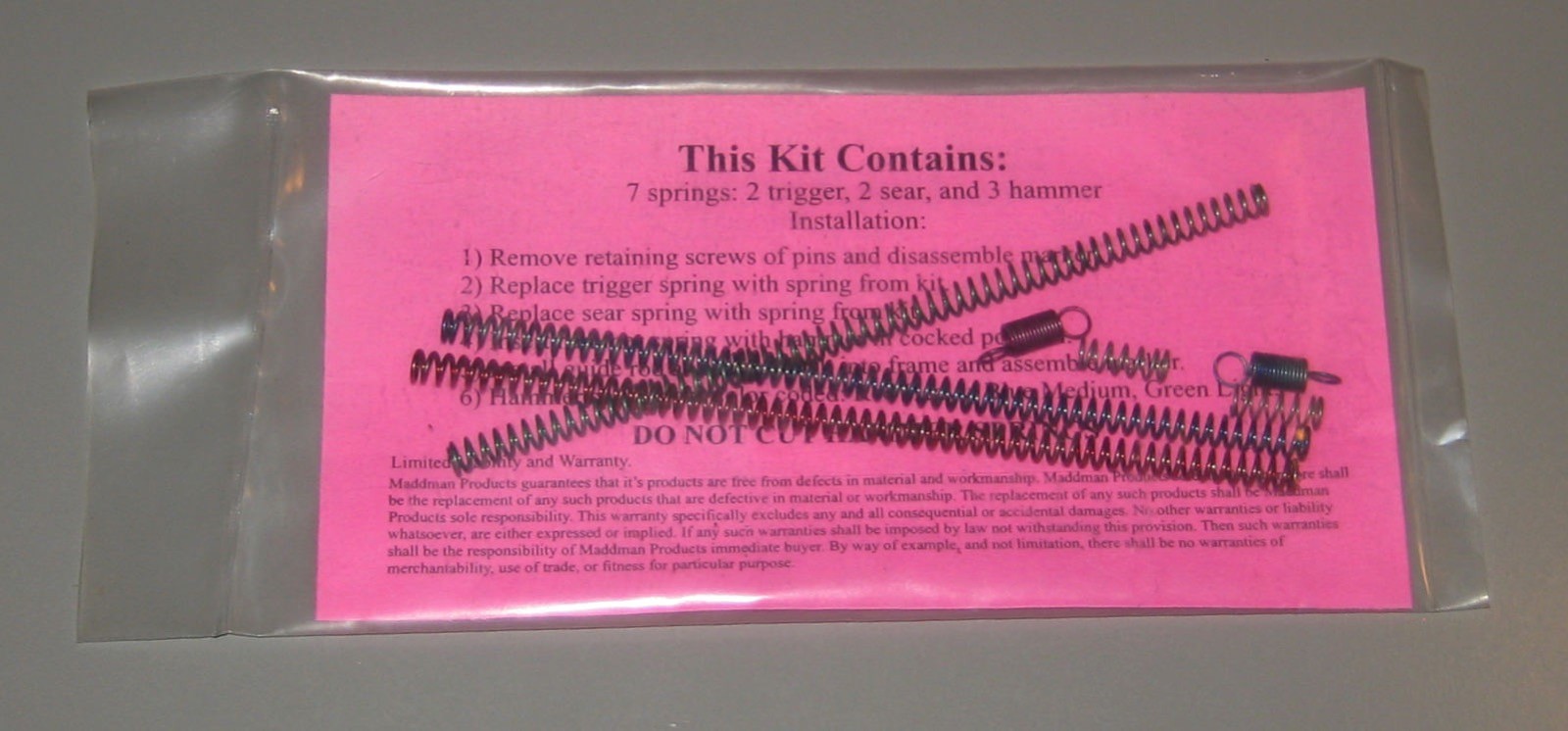 Maddman Spring Kit Tippman Model 98, Custom 98 & A5 Paintball Markers New NOS