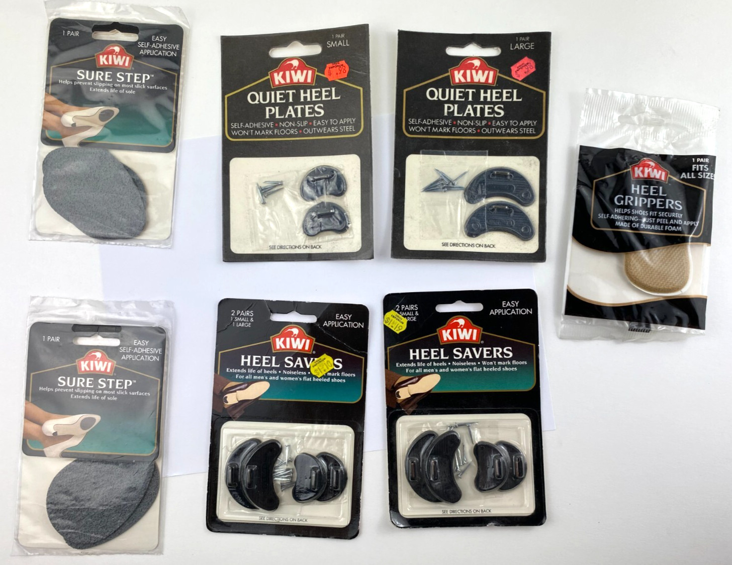 Kiwi LOT - Heel Savers, Quiet Heel Plates, Sure Step Pads, Heel Grippers