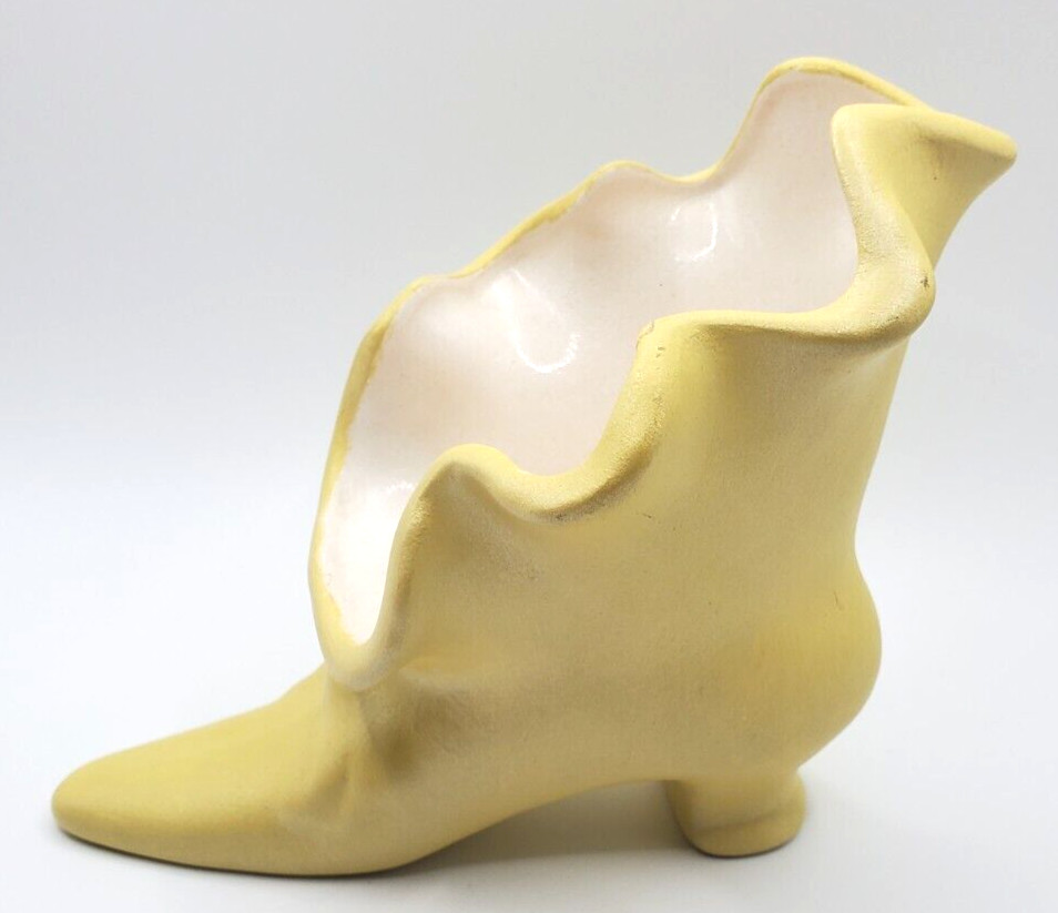 Vintage Yellow Victorian Boot Planter Classy BoHo