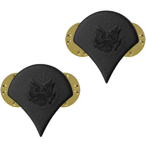 U.S. Army Specialist 4 Chevron Black Metal Genuine E-4 SPC OR-4 13/16"  x 15/16"