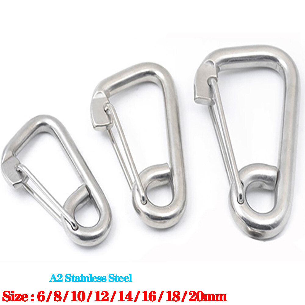 6~20mm Carabiner Clips Snap Spring Hook D Shape Clasp Keyring Carabina Karabiner
