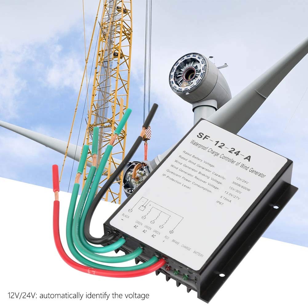 Jectse Wind Controller 12V/24V 300W/600Wautomatic Wind Power Regulatorip67 Wind