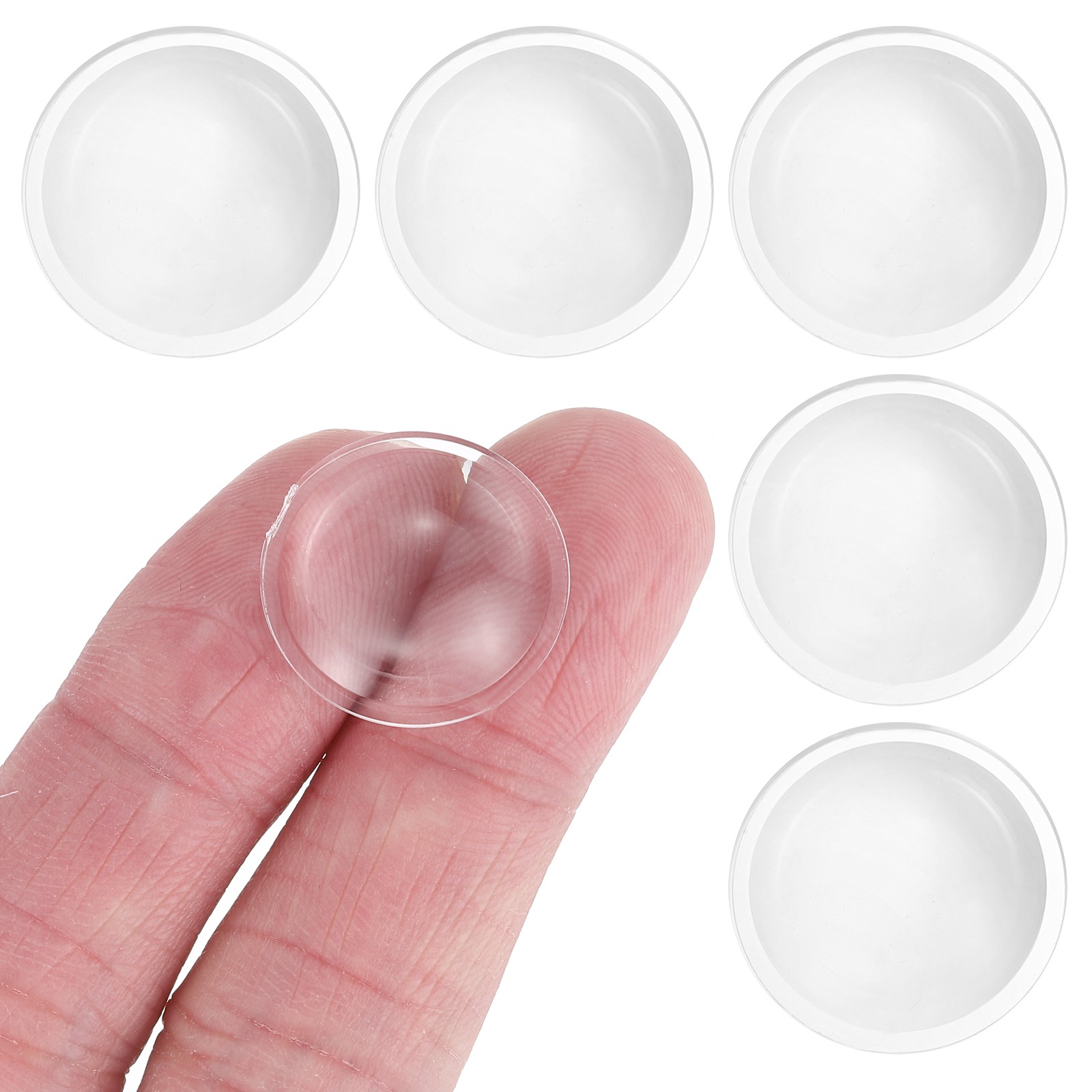 6Pcs Diameter 20mm Flat Convex Lens, Height 5.5mm Acrylic Optical Lens