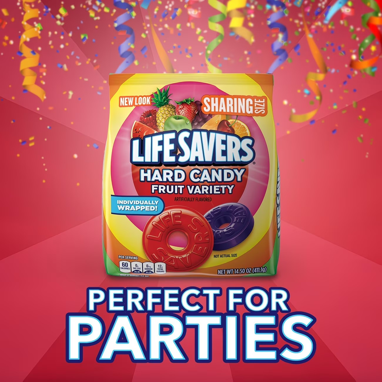 Life Savers Fruit Variety Hard Candy 14.5 oz, Individually Wrapped, Sharing Size